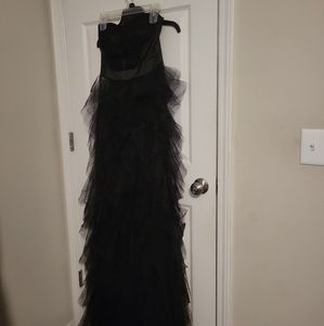 Black tulle sheer birthday celebration dress